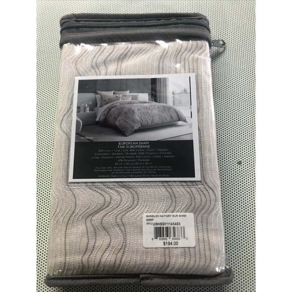 Vera Wang Marbled Embroidered Sham - Picture 3 of 4